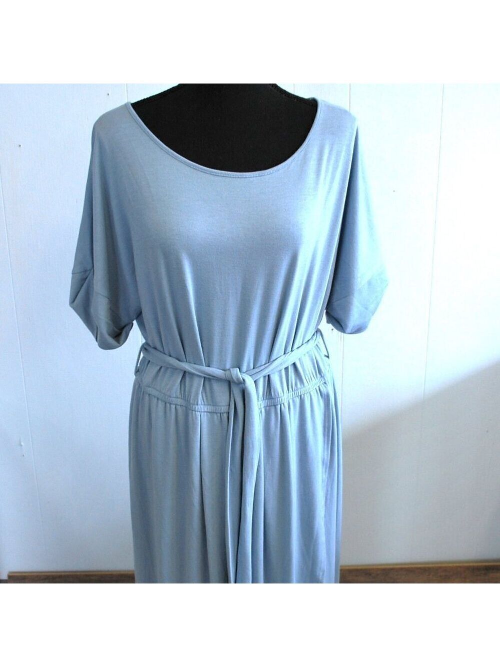 Zenana Casual Super Comfy Stretch Overlap with Tie Maxi Dress XL NWT - Picture 2 of 7